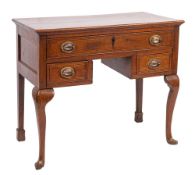 A George III oak kneehole lowboy,