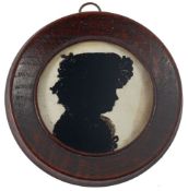 Charles Rosenberg of Bath (1745-1844) A reverse painted profile of a lady facing right,