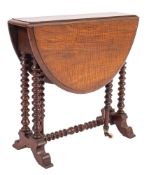 A Victorian mahogany gateleg Sutherland table, circa 1860; of diminutive proportions,
