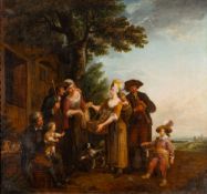 Louis Joseph Watteau (French, 1731-1798) Pastoral scene with rustic figures, children,
