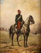 Albert Ferdinand Le Dru (French, 1848-1923) Portrait of a mounted cavalryman,