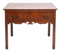 A George II oak 'lowboy' side table,