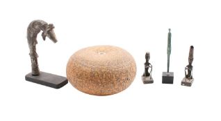 An Islamic tinned plated and copper water spout in the form of a fish, 14cm high,