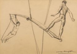 * Dame Laura Knight (British, 1877-1970) Acrobats signed lower right pencil on buff paper 23.5 x 33.