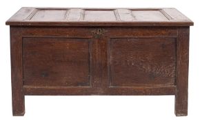 An oak coffer, probably Commonwealth,
