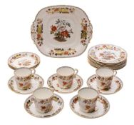 A Davenport part service comprising five cups, eight saucers,