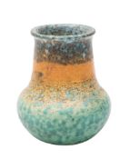 A Ruskin crystalline glazed vase of squat form,