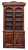 A Victorian mahogany and glazed cabinet bookcase,