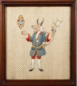 A Victorian silkwork picture of the Trusty Servant,