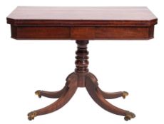 A Regency mahogany card table,