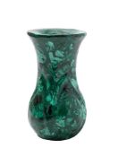 A scagliola composite malachite vase of waisted form, 16.5cm high.