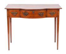 A mahogany and marquetry bowfront dressing table in Sheraton style,