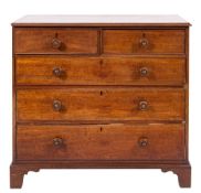 A George III mahogany and crossbanded chest of drawers, early 19th century,