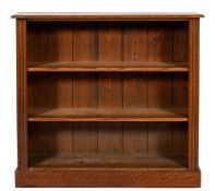 An oak and pine open bookcase,