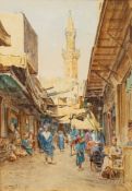 Walter Tyndale (British, circa 1855-1943) Bazaar scene, Cairo,