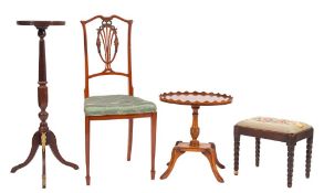 An Edwardian painted satinwood child's chair, in Sheraton taste,
