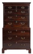 A George III mahogany chest on chest,