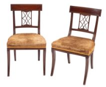 A pair of Regency mahogany side chairs,