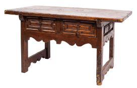 An Iberian walnut side table,