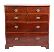 A mahogany chest of drawers,