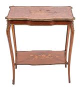 A kingwood and marquetry occasional table in Louis XV taste,