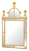A pair of carved and giltwood framed wall mirrors in Swedish early 18th century style,