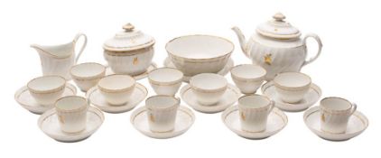 A Chamberlain Worcester part tea service of spiral fluted form,