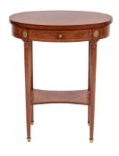 A walnut and crossbanded occasional table in Louis XVI style, by Speich Freres of Paris,