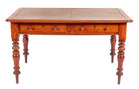 A Victorian mahogany library writing table,