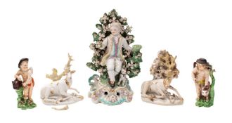 A mixed lot of Derby figures,