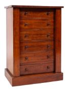 A Victorian mahogany table top Wellington chest,