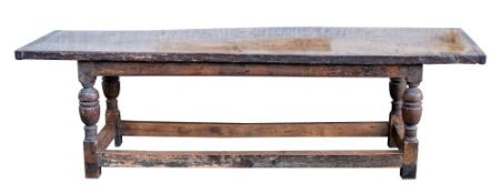 A, oak refectory table,