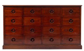 A mahogany haberdasher's or draper's chest of drawers,