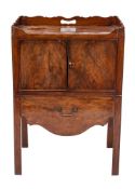 A George III mahogany tray top commode,