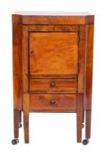 A George III mahogany enclosed washstand,