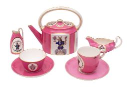 A china composite and part teaset,