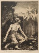 Nathaniel Sparks (British, 1880-1956) A hermit Saint, possibly Saint Anthony, 1905 signed,