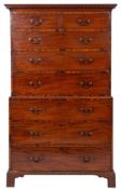 A George III mahogany chest on chest,