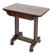 A George IV or William IV rosewood writing table,