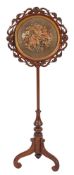 A George IV or William IV rosewood polescreen,