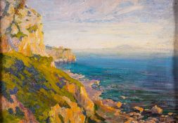 Harry Thirlwall (late 20th century British school) Across the Straits From Gibraltar inscribed