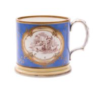 A Staffordshire porcelain large mug,