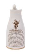 A Victorian china Trusty Servant jug, third quarter 19th century,