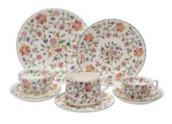 A Minton 'Haddon Hall' pattern bone china part service printed marks, forty three pieces.