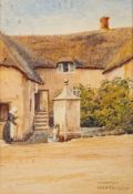 Norman Hartridge (British 20th century school) Four village scenes each signed lower