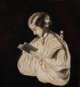 Indian School (19th century) Portrait of a girl reading, possibly a Missionary Half-length, seated,