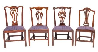 Three various George III mahogany side chairs,