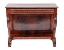 A George IV or William IV mahogany side or console table,