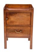 A George III mahogany tray top commode,