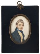 British School (circa 1810) miniature portrait of a young man half-length,